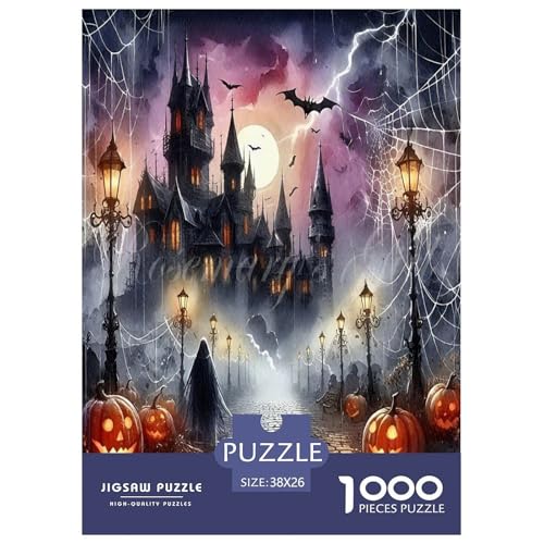 Halloween Puzzle Kürbiskopf 1000 Teiles Klassische Puzzlespiele Für Die Ganze Familie 1000 Teile Feiertags- Und Reisegeschenke 38x26cm/1000pcs von OTBSDNKZZ