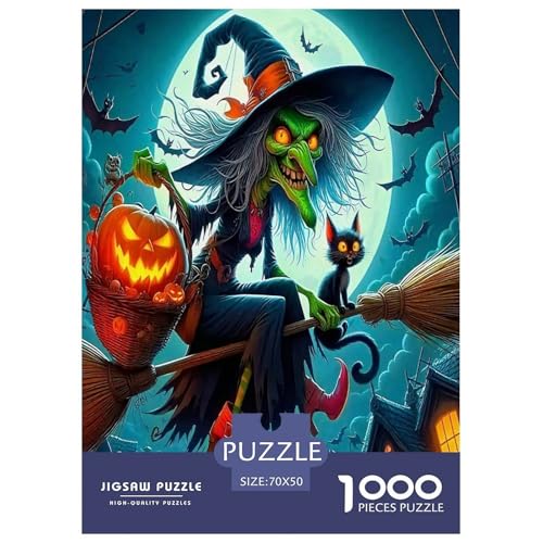 Halloween Puzzles Hexe 1000 Teiles Puzzle Farbenfrohes Legespiel Home Dekoration Für Die Ganze Familie 1000 Teile Geschenke Für Frauen,Geschenke Für Männer 70x50cm/1000pcs Halloween Puzzles Hexe 1000 Teiles Puzzle Farbenfrohes Legespiel Home Dekoration Für Die Ganze Familie 1000 Teile Geschenke Für Frauen,Geschenke Für Männer 70x50cm/1000pcs von OTBSDNKZZ
