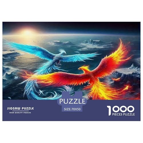 Ice Fire Phoenix Puzzle Animal 1000-teiliges Klassische Puzzlespiele Für Erwachsene Teens Kinder 1000 Teile Feiertags- Und Reisegeschenke Geschenke Für Frauen,Geschenke Für Männer 70x50cm/1000pcs von OTBSDNKZZ
