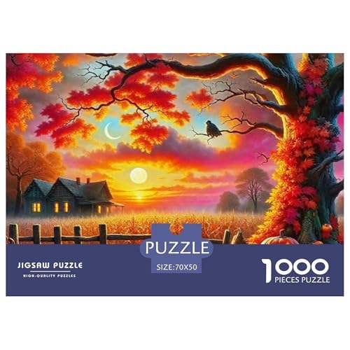 Nordic Autumn Pumpkin Head Puzzle Scenery 1000 Teiles Klassische Puzzlespiele Für Die Ganze Familie 1000 Teile Geschenke Für Frauen,Geschenke Für Männer Geschenke Für Frauen,Geschenke Für Männer 70x50 von OTBSDNKZZ