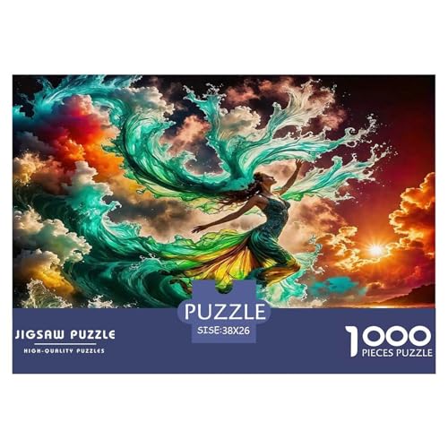 Ocean Wave Lady Puzzle Beauty 1000 Teiles Stress Abbauen Für Erwachsene Teens Kinder 1000 Teile Feiertags- Und Reisegeschenke Geschenke Für Frauen,Geschenke Für Männer 38x26cm/1000pcs von OTBSDNKZZ