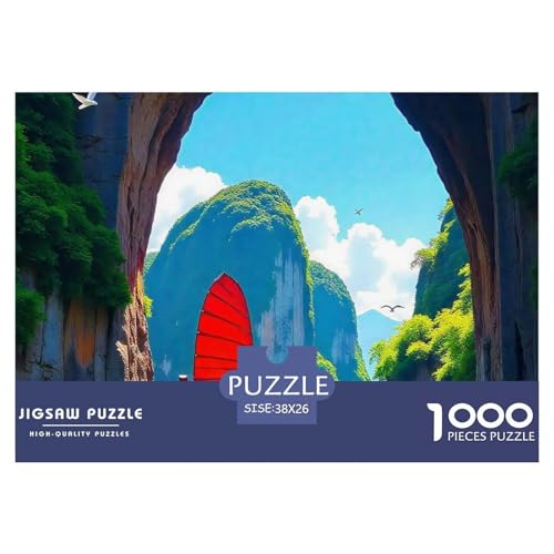 Quiet Fishing Boat Puzzle Boat 1000 Teiles Klassische Puzzlespiele Für Erwachsene Teens Kinder 1000 Teile Geschenke Für Frauen,Geschenke Für Männer Geschenke Für Frauen,Geschenke Für Männer 38x26cm/10 von OTBSDNKZZ
