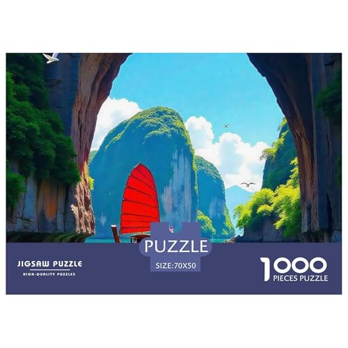 Quiet Fishing Boat Puzzle Boat 1000-teiliges Stress Abbauen Für Die Ganze Familie 1000 Teile Feiertags- Und Reisegeschenke Feiertags- Und Reisegeschenke 70x50cm/1000pcs von OTBSDNKZZ