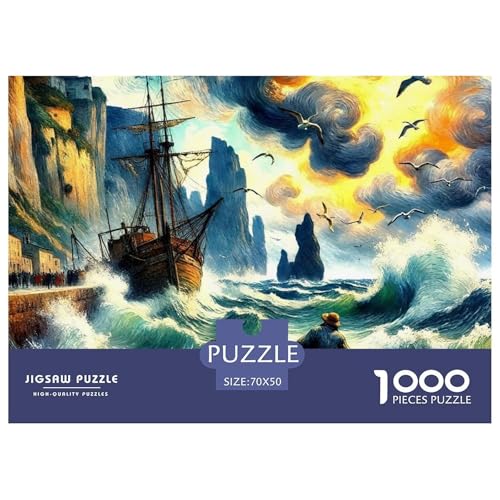 Sailboat in The Sea Puzzle Boat 1000 Teiles Klassische Puzzlespiele Für Die Ganze Familie 1000 Teile Feiertags- Und Reisegeschenke Geschenke Für Frauen,Geschenke Für Männer 70x50cm/1000pcs von OTBSDNKZZ