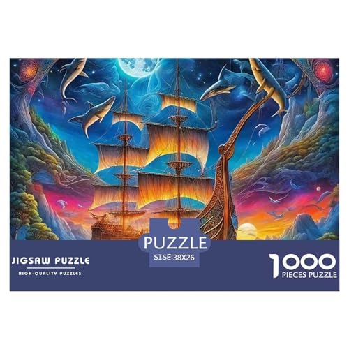 Sailboat in The Sea Puzzle Boat 1000 Teiles Klassische Puzzlespiele Für Die Ganze Familie 1000 Teile Geschenke Für Frauen,Geschenke Für Männer Feiertags- Und Reisegeschenke 38x26cm/1000pcs von OTBSDNKZZ
