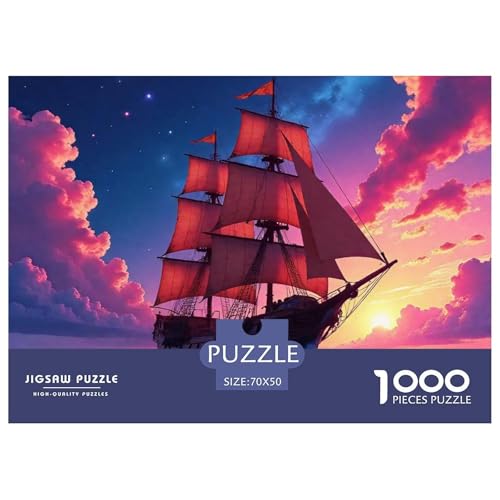Sailboat in The Sea Puzzle Boat 1000 Teiles Klassische Puzzlespiele Für Die Ganze Familie 1000 Teile Geschenke Für Frauen,Geschenke Für Männer Feiertags- Und Reisegeschenke 70x50cm/1000pcs von OTBSDNKZZ