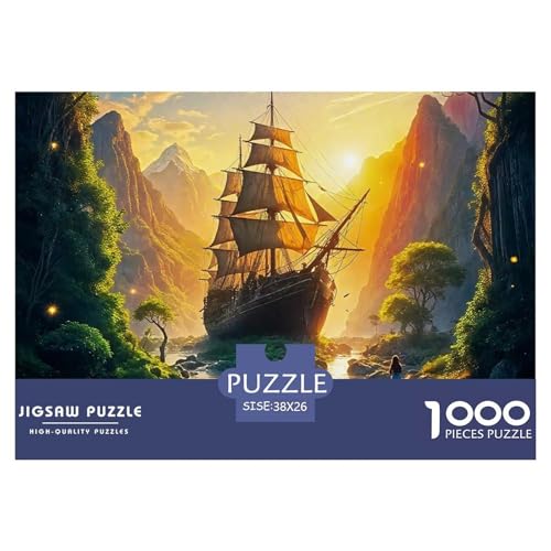 Sailboat in The Sea Puzzle Boat 1000 Teiles Klassische Puzzlespiele Für Erwachsene Teens Kinder 1000 Teile Feiertags- Und Reisegeschenke Feiertags- Und Reisegeschenke 38x26cm/1000pcs von OTBSDNKZZ