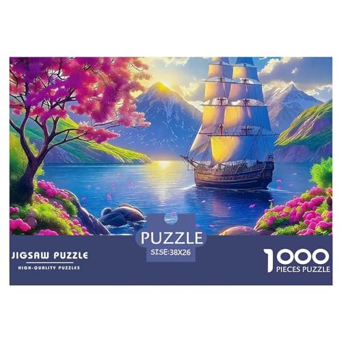 Sailboat in The Sea Puzzle Boat 1000 Teiles Klassische Puzzlespiele Für Erwachsene Teens Kinder 1000 Teile Geschenke Für Frauen,Geschenke Für Männer Geschenke Für Frauen,Geschenke Für Männer 38x26cm/1 von OTBSDNKZZ