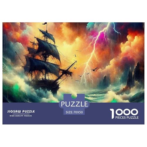 Sailboat in The Sea Puzzle Boat 1000 Teiles Klassische Puzzlespiele Für Erwachsene Teens Kinder 1000 Teile Geschenke Für Frauen,Geschenke Für Männer Geschenke Für Frauen,Geschenke Für Männer 70x50cm/1 von OTBSDNKZZ