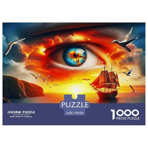 Sailboat in The Sea Puzzle Boat 1000 Teiles Puzzle Farbenfrohes Legespiel Home Dekoration Für Die Ganze Familie 1000 Teile Geschenke Für Frauen,Geschenke Für Männer Feiertags- Und Reisegeschenke 70x50 von OTBSDNKZZ