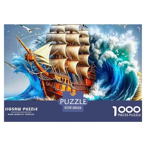 Sailboat in The Sea Puzzle Boat 1000 Teiles Puzzle Farbenfrohes Legespiel Home Dekoration Für Erwachsene Teens Kinder 1000 Teile Feiertags- Und Reisegeschenke Feiertags- Und Reisegeschenke 38x26cm/100 von OTBSDNKZZ