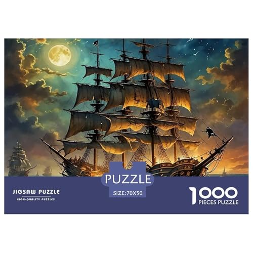 Sailboat in The Sea Puzzle Boat 1000 Teiles Stress Abbauen Für Erwachsene Teens Kinder 1000 Teile Feiertags- Und Reisegeschenke Feiertags- Und Reisegeschenke 70x50cm/1000pcs von OTBSDNKZZ