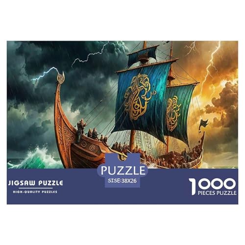 Sailboat in The Sea Puzzle Boat 1000 Teiles Stress Abbauen Für Erwachsene Teens Kinder 1000 Teile Feiertags- Und Reisegeschenke Geschenke Für Frauen,Geschenke Für Männer 38x26cm/1000pcs von OTBSDNKZZ