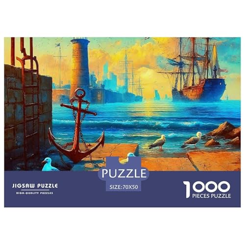 Sailboat in The Sea Puzzle Boat 1000-teiliges Klassische Puzzlespiele Für Die Ganze Familie 1000 Teile Geschenke Für Frauen,Geschenke Für Männer Geschenke Für Frauen,Geschenke Für Männer 70x50cm/1000p von OTBSDNKZZ