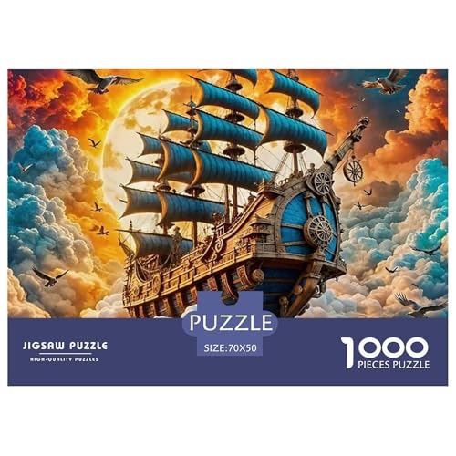 Sailboat in The Sea Puzzle Boat 1000-teiliges Klassische Puzzlespiele Für Erwachsene Teens Kinder 1000 Teile Feiertags- Und Reisegeschenke Geschenke Für Frauen,Geschenke Für Männer 70x50cm/1000pcs von OTBSDNKZZ