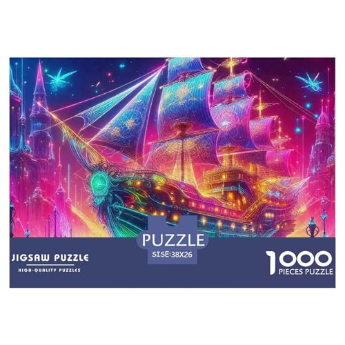 Sailboat in The Sea Puzzle Boat 1000-teiliges Puzzle Farbenfrohes Legespiel Home Dekoration Für Erwachsene Teens Kinder 1000 Teile Feiertags- Und Reisegeschenke Feiertags- Und Reisegeschenke 38x26cm/1 von OTBSDNKZZ