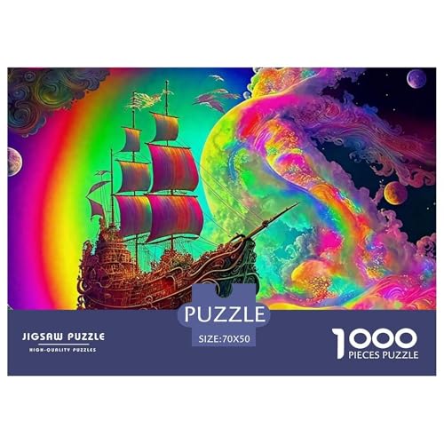 Sailboat in The Sea Puzzle Boat 1000-teiliges Stress Abbauen Für Die Ganze Familie 1000 Teile Feiertags- Und Reisegeschenke Geschenke Für Frauen,Geschenke Für Männer 70x50cm/1000pcs von OTBSDNKZZ