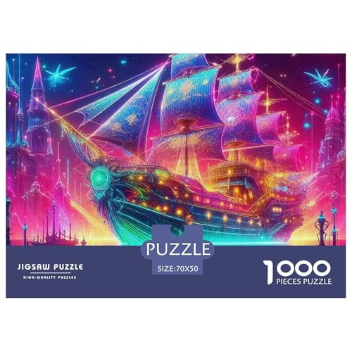 Sailboat in The Sea Puzzle Boat 1000-teiliges Stress Abbauen Für Die Ganze Familie 1000 Teile Geschenke Für Frauen,Geschenke Für Männer Geschenke Für Frauen,Geschenke Für Männer 70x50cm/1000pcs von OTBSDNKZZ
