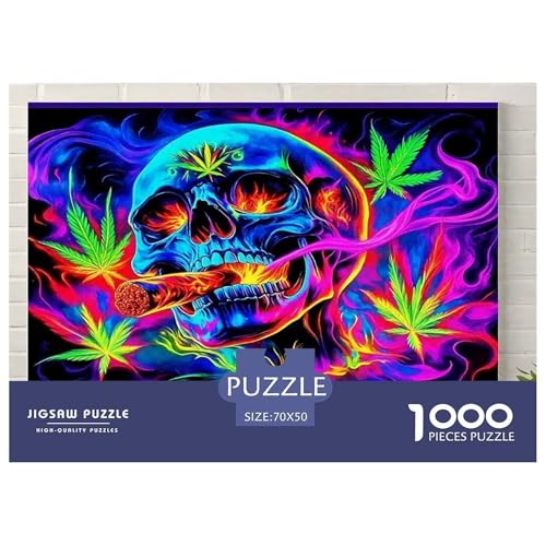Skull Puzzle Halloween 1000 Teiles Klassische Puzzlespiele Für Die Ganze Familie 1000 Teile Feiertags- Und Reisegeschenke Feiertags- Und Reisegeschenke 70x50cm/1000pcs von OTBSDNKZZ