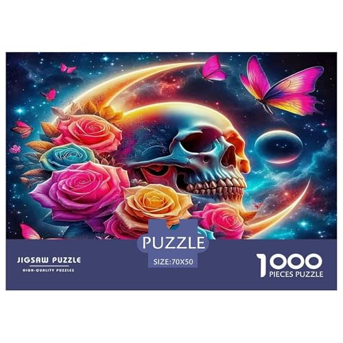 Skull Puzzle Halloween 1000 Teiles Klassische Puzzlespiele Für Die Ganze Familie 1000 Teile Feiertags- Und Reisegeschenke Feiertags- Und Reisegeschenke 70x50cm/1000pcs von OTBSDNKZZ
