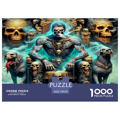 Skull Puzzle Halloween 1000 Teiles Stress Abbauen Für Die Ganze Familie 1000 Teile Feiertags- Und Reisegeschenke Feiertags- Und Reisegeschenke 70x50cm/1000pcs von OTBSDNKZZ