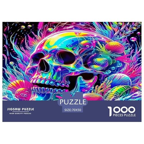 Skull Puzzle Halloween 1000 Teiles Stress Abbauen Für Die Ganze Familie 1000 Teile Feiertags- Und Reisegeschenke Feiertags- Und Reisegeschenke 70x50cm/1000pcs von OTBSDNKZZ