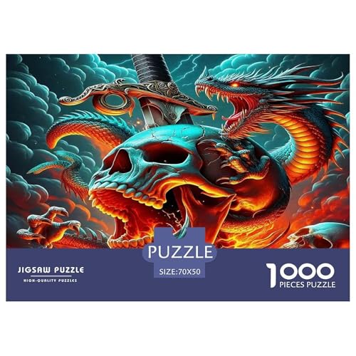 Skull Puzzle Halloween 1000 Teiles Stress Abbauen Für Die Ganze Familie 1000 Teile Feiertags- Und Reisegeschenke Feiertags- Und Reisegeschenke 70x50cm/1000pcs von OTBSDNKZZ