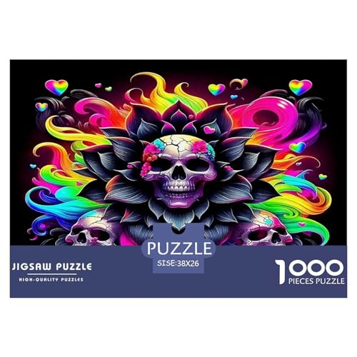 Skull Puzzle Halloween 1000 Teiles Stress Abbauen Für Die Ganze Familie 1000 Teile Feiertags- Und Reisegeschenke Geschenke Für Frauen,Geschenke Für Männer 38x26cm/1000pcs von OTBSDNKZZ