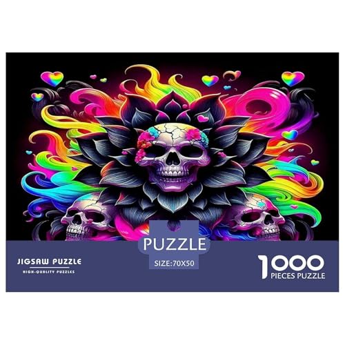 Skull Puzzle Halloween 1000 Teiles Stress Abbauen Für Erwachsene Teens Kinder 1000 Teile Feiertags- Und Reisegeschenke Feiertags- Und Reisegeschenke 70x50cm/1000pcs von OTBSDNKZZ