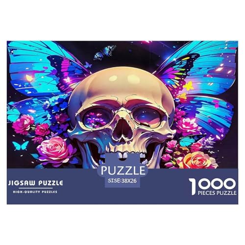 Skull Puzzle Halloween 1000-teiliges Stress Abbauen Für Erwachsene Teens Kinder 1000 Teile Feiertags- Und Reisegeschenke Feiertags- Und Reisegeschenke 38x26cm/1000pcs von OTBSDNKZZ