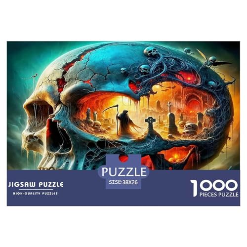 Skull Puzzle Halloween 1000-teiliges Stress Abbauen Für Erwachsene Teens Kinder 1000 Teile Feiertags- Und Reisegeschenke Feiertags- Und Reisegeschenke 38x26cm/1000pcs von OTBSDNKZZ
