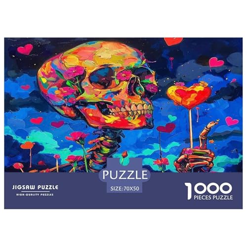 Skull Puzzle Halloween 1000-teiliges Stress Abbauen Für Erwachsene Teens Kinder 1000 Teile Feiertags- Und Reisegeschenke Feiertags- Und Reisegeschenke 70x50cm/1000pcs von OTBSDNKZZ