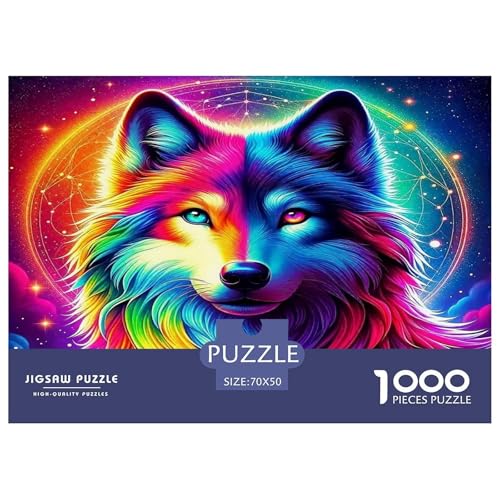 Wolf Puzzle Animal 1000-teiliges Puzzle Farbenfrohes Legespiel Home Dekoration Für Erwachsene Teens Kinder 1000 Teile Feiertags- Und Reisegeschenke Geschenke Für Frauen,Geschenke Für Männer 70x50cm/10 Wolf Puzzle Animal 1000-teiliges Puzzle Farbenfrohes Legespiel Home Dekoration Für Erwachsene Teens Kinder 1000 Teile Feiertags- Und Reisegeschenke Geschenke Für Frauen,Geschenke Für Männer 70x50cm/10 von OTBSDNKZZ