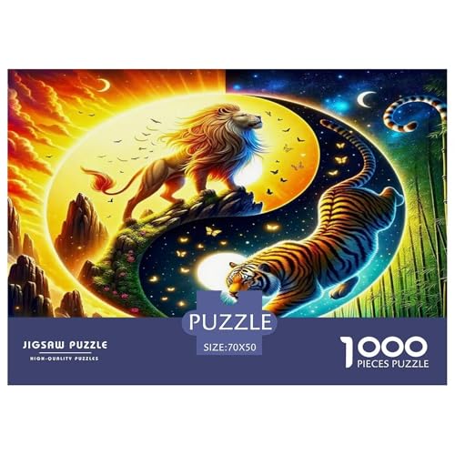 Yin Yang Tiger Puzzle Animal 1000-teiliges Puzzle Farbenfrohes Legespiel Home Dekoration Für Die Ganze Familie 1000 Teile Feiertags- Und Reisegeschenke Geschenke Für Frauen,Geschenke Für Männer 70x50c Yin Yang Tiger Puzzle Animal 1000-teiliges Puzzle Farbenfrohes Legespiel Home Dekoration Für Die Ganze Familie 1000 Teile Feiertags- Und Reisegeschenke Geschenke Für Frauen,Geschenke Für Männer 70x50c von OTBSDNKZZ