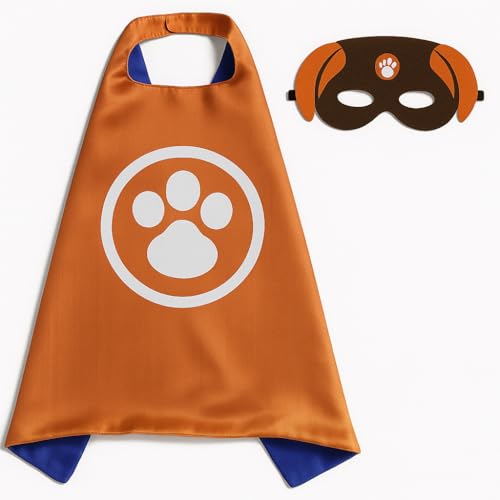 Hundehelden Umhang und Maske für Kinder - Superhelden-Kostüm Set - mehrere Farben erhältlich (Orange) von OTCPP