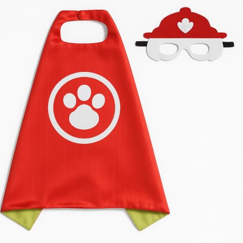 OTCPP Hundehelden-Umhang und Maske für Kinder, Superhelden-Kostüm, ideal für Geburtstagsfeiern, Halloween, Schulveranstaltungen, Rollenspiele, mehrere Farben erhältlich (Feuerrot) von OTCPP