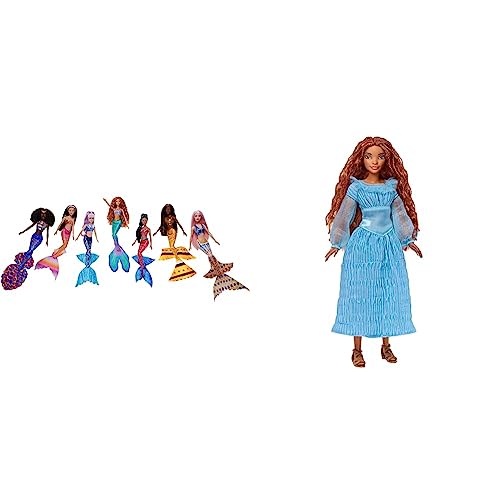 OTHER DISNEY DOLLS HLX18 SCLP FD MS SSTR PK, Multicolor & Disney Arielle, die Meerjungfrau - Menschliche Version im blauen Kleid von OTHER DISNEY DOLLS