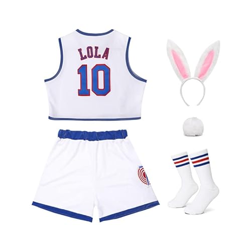 OTHERCRAZY Damen Lola #10 Space Movie Kostüme, Cheerleading-Top und Shorts, Outfit mit 3-teiligem Zubehör, Größe XS-XXL, Bauchfreies Outfit, L OTHERCRAZY Damen Lola #10 Space Movie Kostüme, Cheerleading-Top und Shorts, Outfit mit 3-teiligem Zubehör, Größe XS-XXL, Bauchfreies Outfit, L von OTHERCRAZY