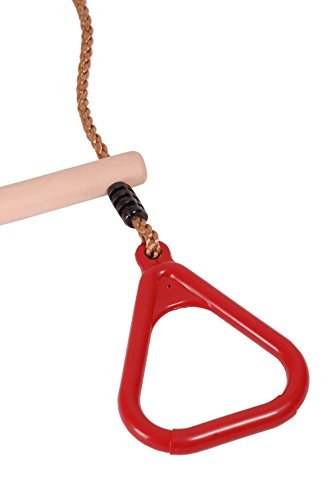 OTITU Dreieckigen Kinder Klettern Ringe für Kinderschaukel Garten, Spieplatz Schaukel - Kinder Gymnastik Seilringe Gym Rings - Trapez Holztrapez mit Turnringen Gymnastikringe Rot OTITU Dreieckigen Kinder Klettern Ringe für Kinderschaukel Garten, Spieplatz Schaukel - Kinder Gymnastik Seilringe Gym Rings - Trapez Holztrapez mit Turnringen Gymnastikringe Rot von OTITU