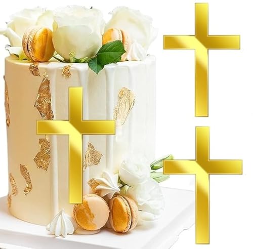 Kreuz Tortendeko,6 Stück Gold Acryl Kuchendekoration,15.3x9.8cm Spiegel Kreuz Tortendeko Taufe für Babyparty, Geburtstag, Party, Hochzeit, Christliche Dekorationen Kreuz Tortendeko,6 Stück Gold Acryl Kuchendekoration,15.3x9.8cm Spiegel Kreuz Tortendeko Taufe für Babyparty, Geburtstag, Party, Hochzeit, Christliche Dekorationen von OTKARXUS