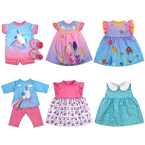 OTMOON Puppenkleidung für 33CM-36CM Baby Puppen, 6-Pack (Keine Puppe) von OTMOON