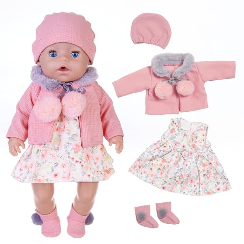 Puppenkleidung für 36-43 cm Baby Puppen mit Hut Mantel und Socken (Keine Puppe) von OTMOON