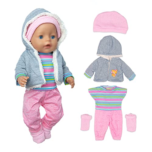 Puppenkleidung Puppenkleider Set mit Mantel Bluse Hosen Hut und Socken für 36-43 cm Baby Puppen (Keine Puppe) von OTMOON