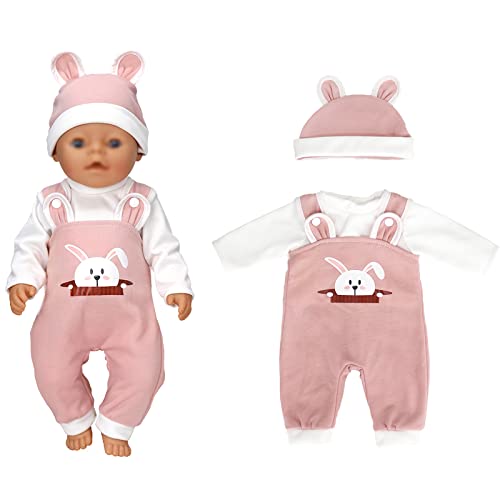 Puppenkleidung für 36-43 cm Baby Puppen, Weich Outfit mit Hut (Keine Puppe) von OTMOON