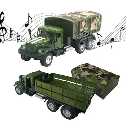 OTONOPI Militär-LKW mit Lichtern und Geräuschen Modell Armee Transport Spielzeug Fahrzeug Legierung Druckguss Metall Auto Pull Back & Let Go Gepanzertes Fahrzeug für Jungen Mädchen ab 3 Jahren OTONOPI Militär-LKW mit Lichtern und Geräuschen Modell Armee Transport Spielzeug Fahrzeug Legierung Druckguss Metall Auto Pull Back & Let Go Gepanzertes Fahrzeug für Jungen Mädchen ab 3 Jahren von OTONOPI