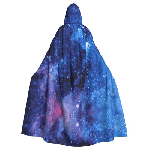 OTTKGGA Blaue Galaxie Kapuzenumhang Zauberer Umhang Sensenmann Vampir Party Halloween Erwachsene Cosplay Bühne Kostüme von OTTKGGA