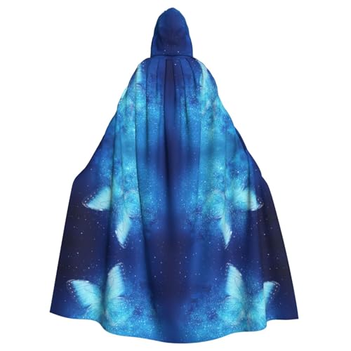 OTTKGGA Blauer Sternenschmetterling Kapuzenumhang Zauberer Umhang Sensenmann Vampir Party Halloween Erwachsene Cosplay Bühnenkostüme OTTKGGA Blauer Sternenschmetterling Kapuzenumhang Zauberer Umhang Sensenmann Vampir Party Halloween Erwachsene Cosplay Bühnenkostüme von OTTKGGA