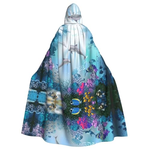 OTTKGGA Blue Ocean Unterwasserfisch Kapuzenumhang Zauberer Umhang Sensenmann Vampir Party Halloween Erwachsene Cosplay Bühnenkostüme OTTKGGA Blue Ocean Unterwasserfisch Kapuzenumhang Zauberer Umhang Sensenmann Vampir Party Halloween Erwachsene Cosplay Bühnenkostüme von OTTKGGA
