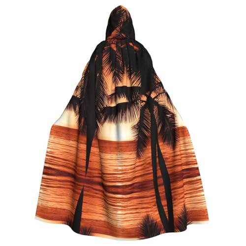 OTTKGGA Dusk Tropical Beach Palm Hooded Cloak Zauberer Umhang Sensenmann Vampir Party Halloween Erwachsene Cosplay Bühnenkostüme OTTKGGA Dusk Tropical Beach Palm Hooded Cloak Zauberer Umhang Sensenmann Vampir Party Halloween Erwachsene Cosplay Bühnenkostüme von OTTKGGA