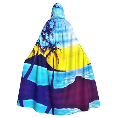 OTTKGGA Entspannter Strandumhang mit Kapuze, Zauberer-Umhang, Sensenmann, Vampir-Party, Halloween, Erwachsene, Cosplay, Bühnenkostüme von OTTKGGA
